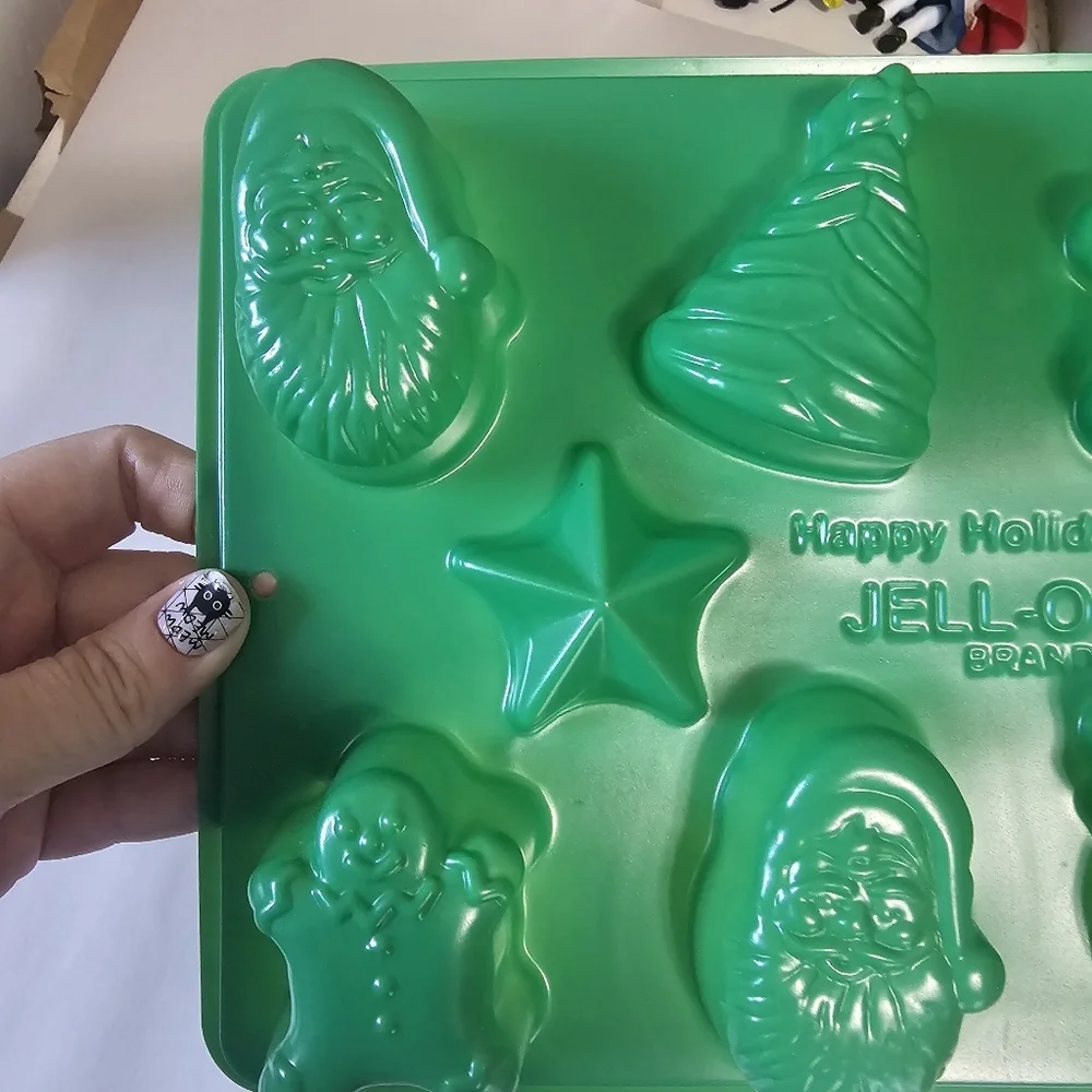 Set Of 3 Jello Jigglers Happy‎ Holiday Molds Santa Snowman Ornaments Snowflake